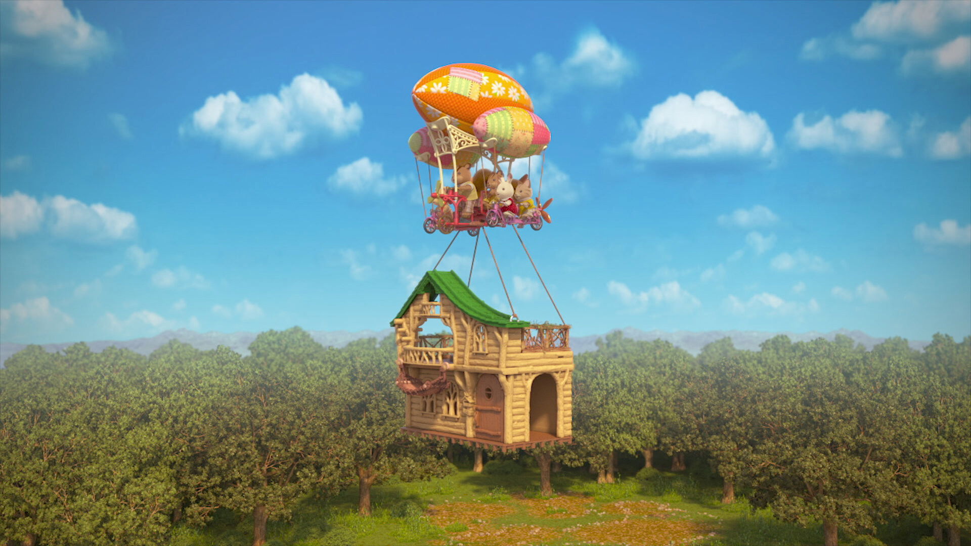 Backdrop for Calico Critters: Everyone's Big Dream Flying in the Sky