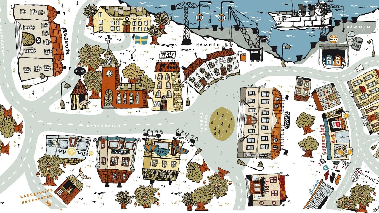 Backdrop for LasseMajas detektivbyrå