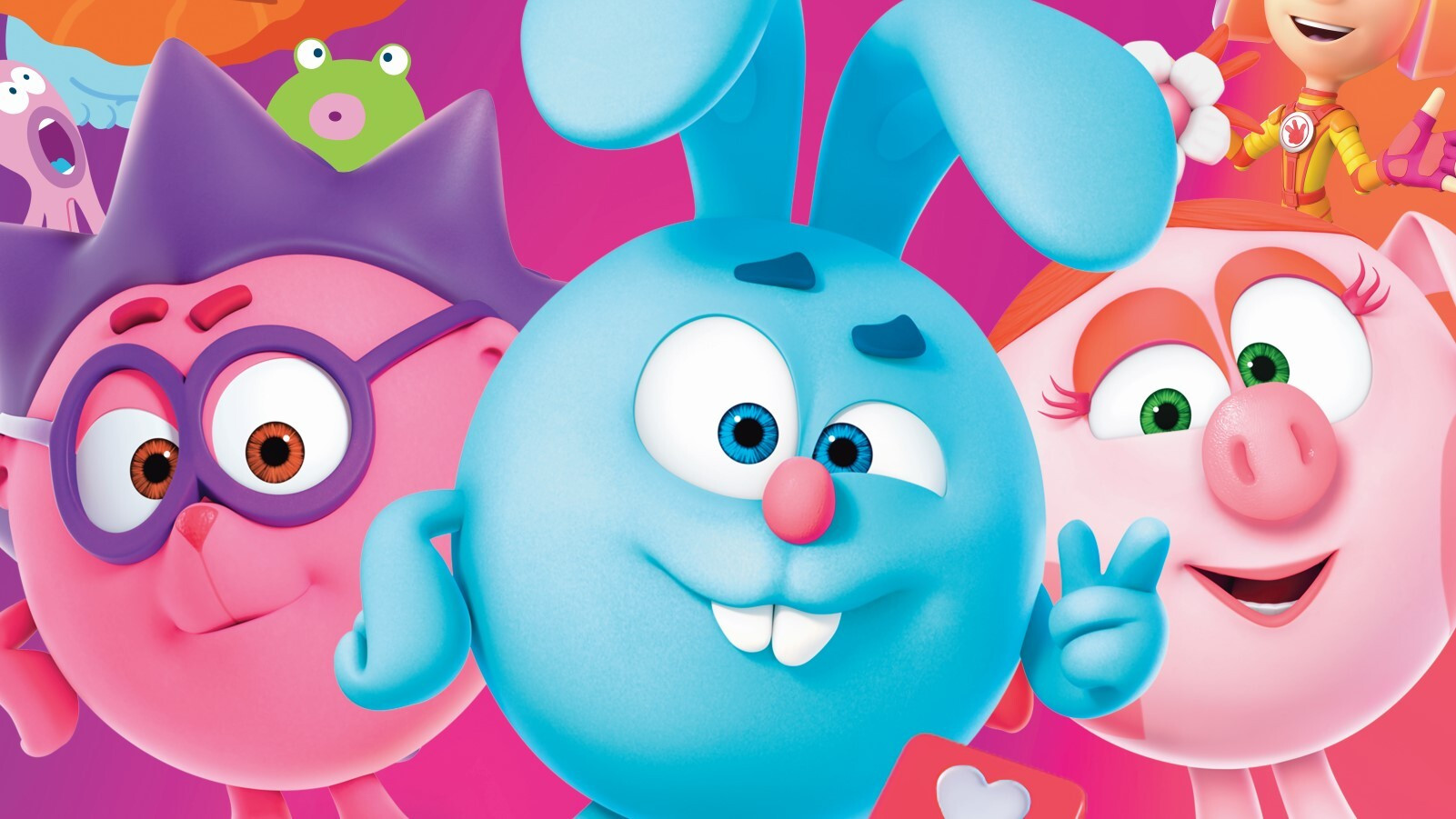 Backdrop for Kikoriki and friends at the movies. Issue 2