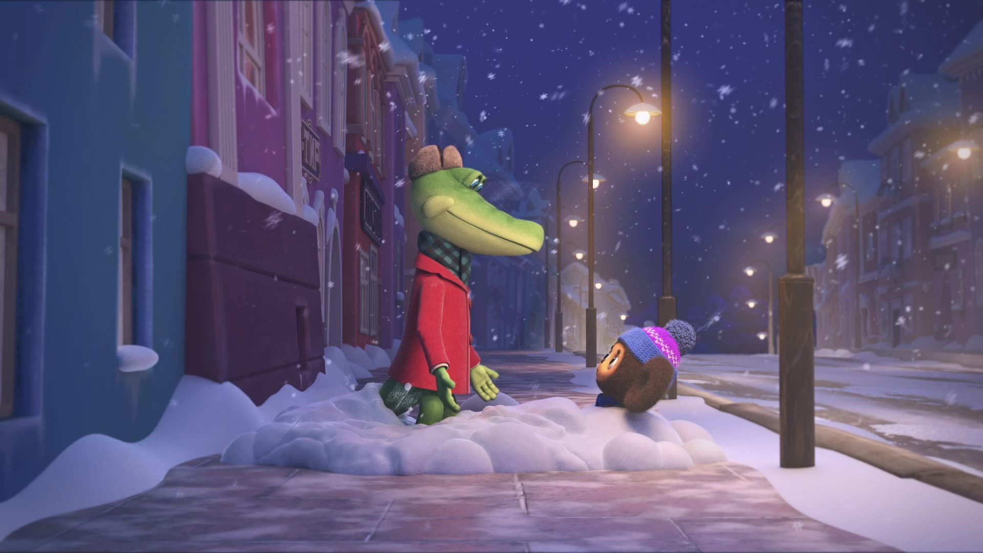 Backdrop for Cheburashka. The Secret of the Holiday