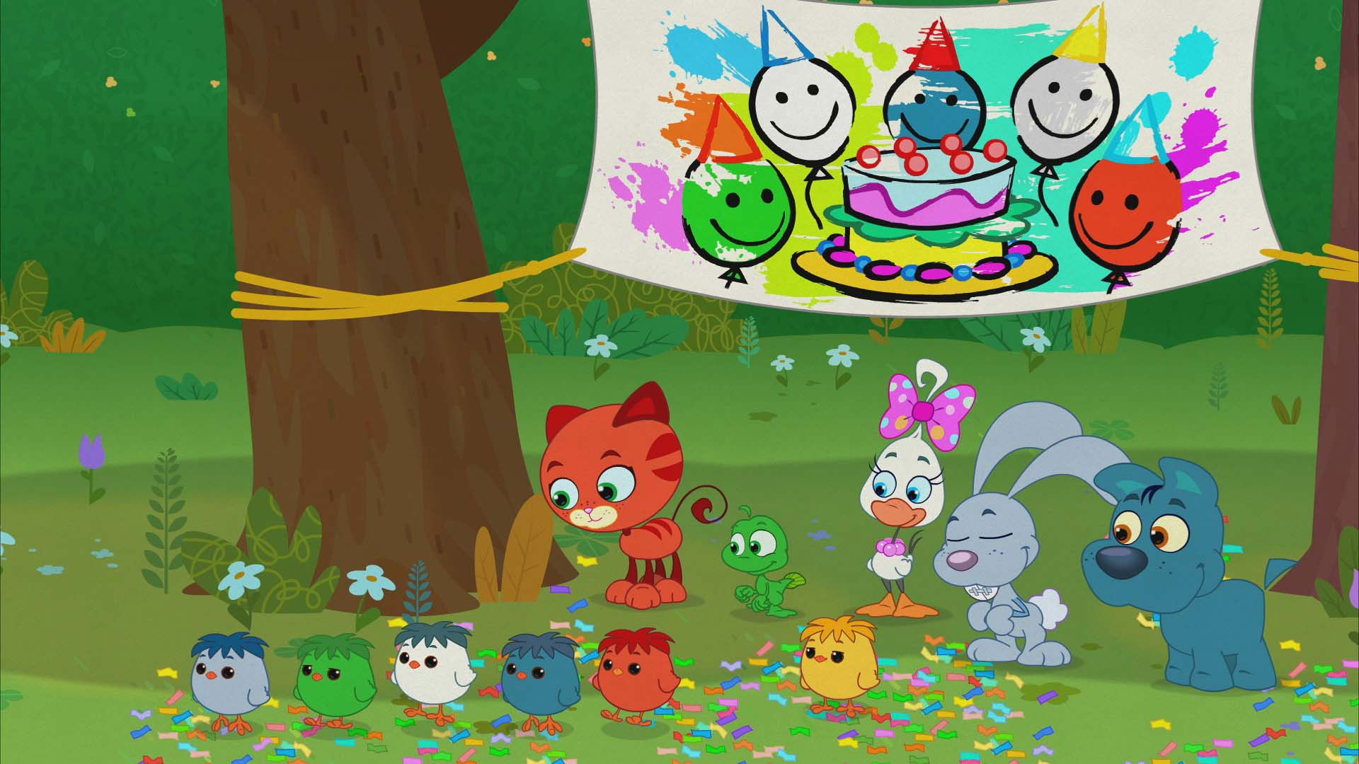 Backdrop for Mini cuccioli - Le quattro stagioni