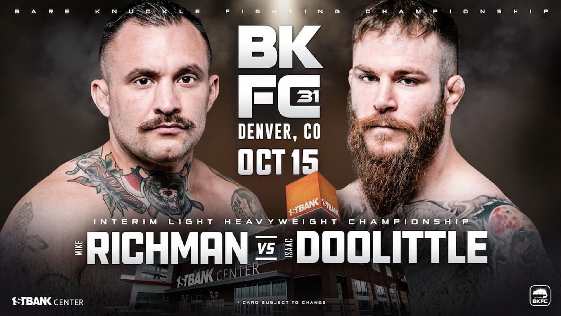 Backdrop for BKFC 31: Richman vs Doolittle