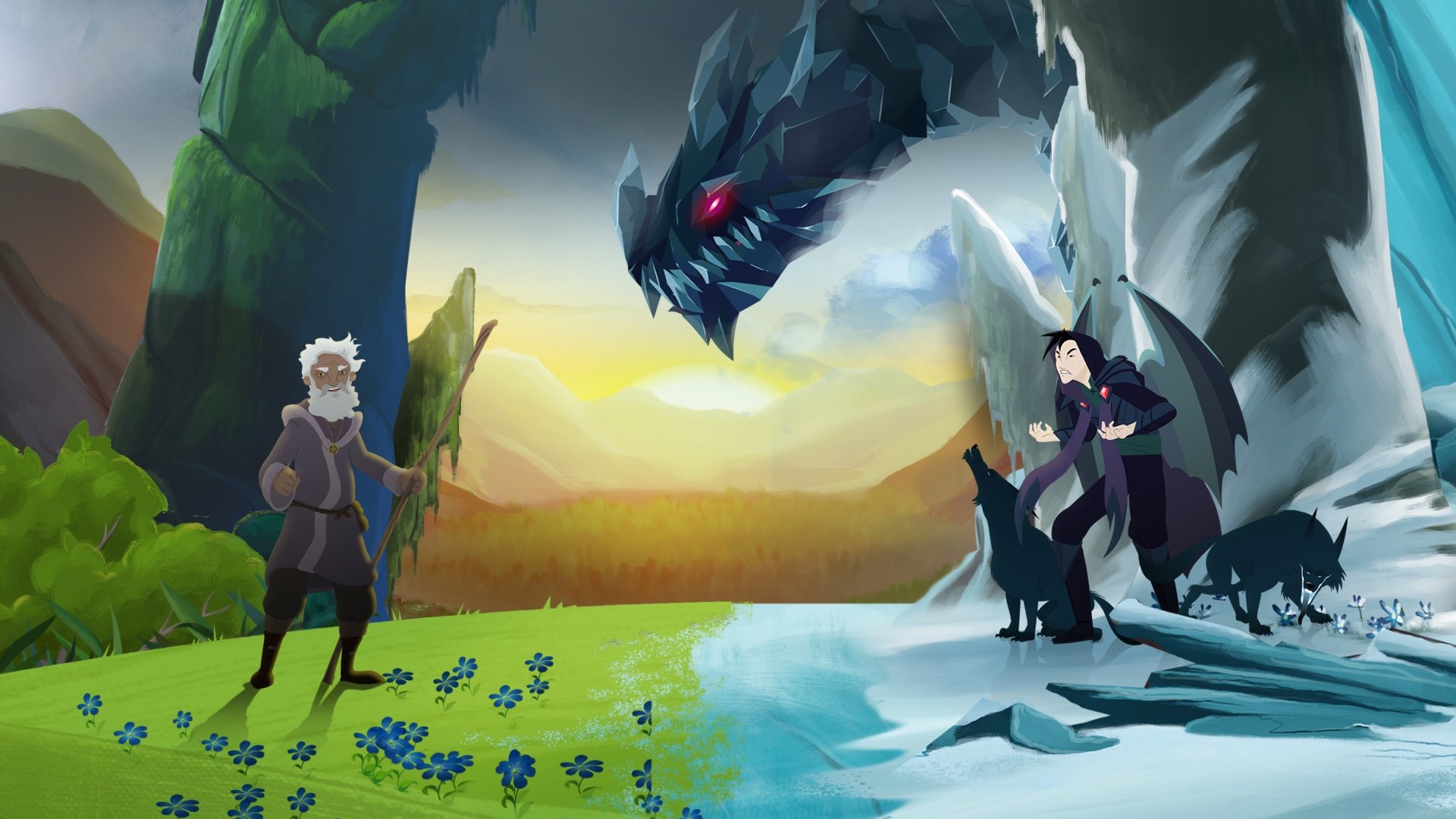 Backdrop for Ice Dragon: Legend of the Blue Daisies