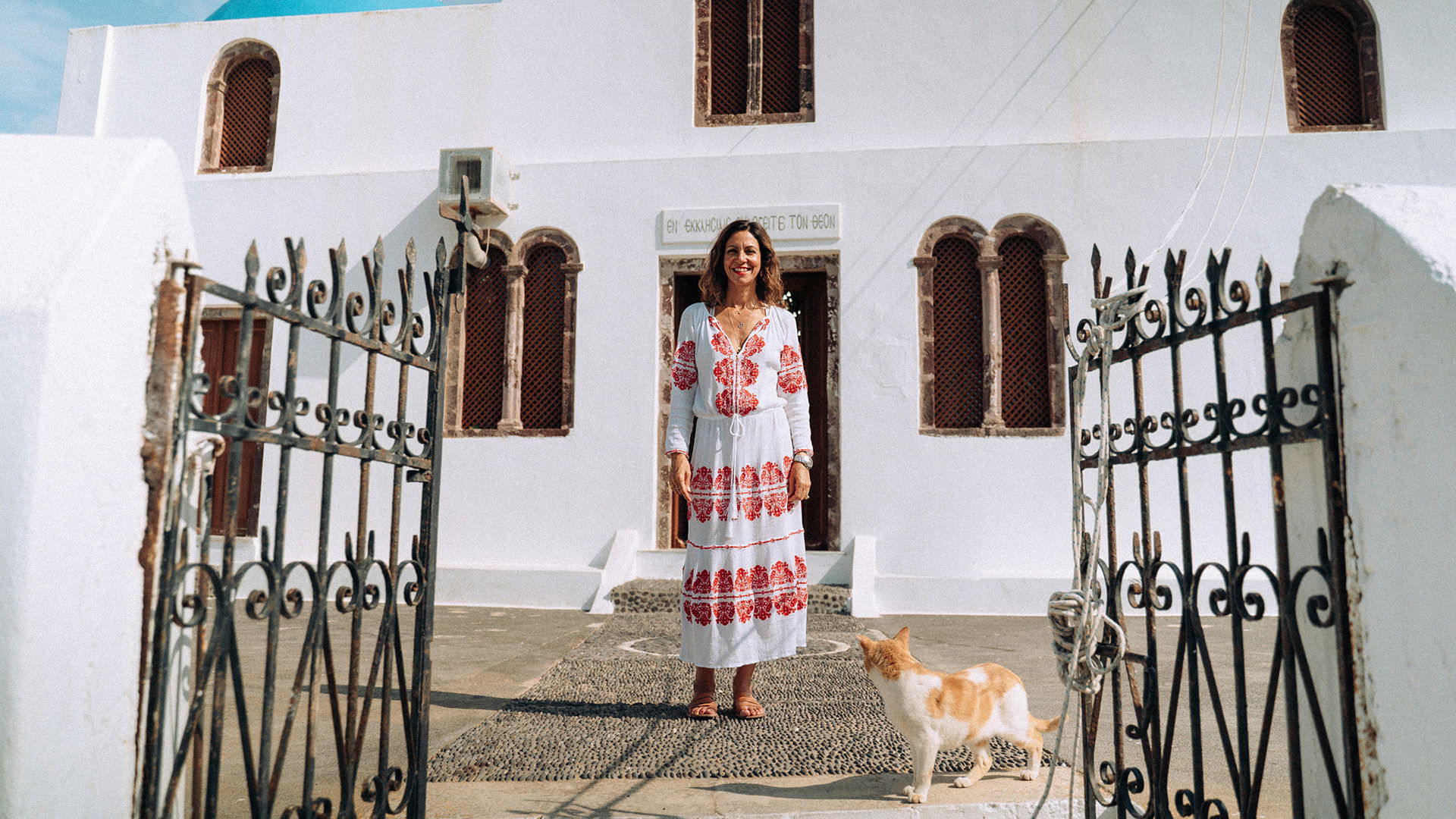 Backdrop for The Greek Islands with Julia Bradbury