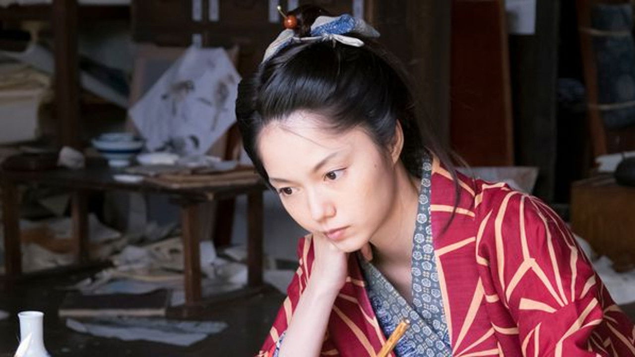 Backdrop for Kurara: The Dazzling Life of Hokusai's Daughter