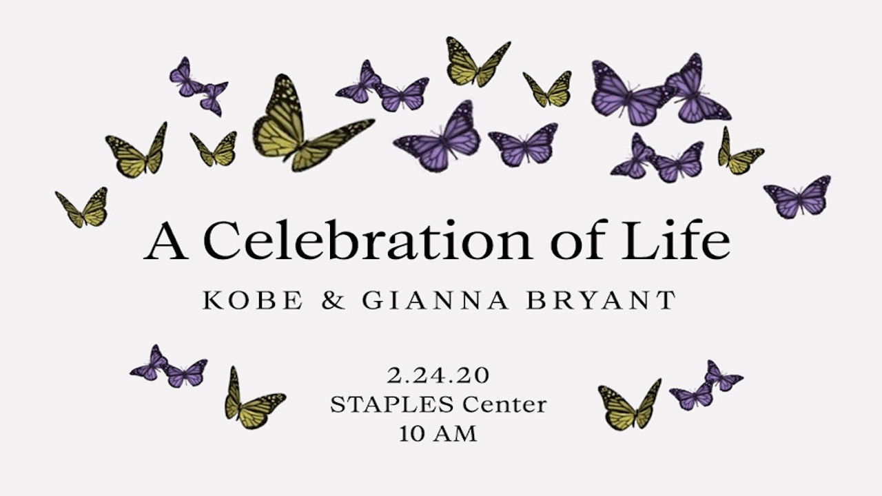 Backdrop for A Celebration of Life for Kobe and Gianna Bryant