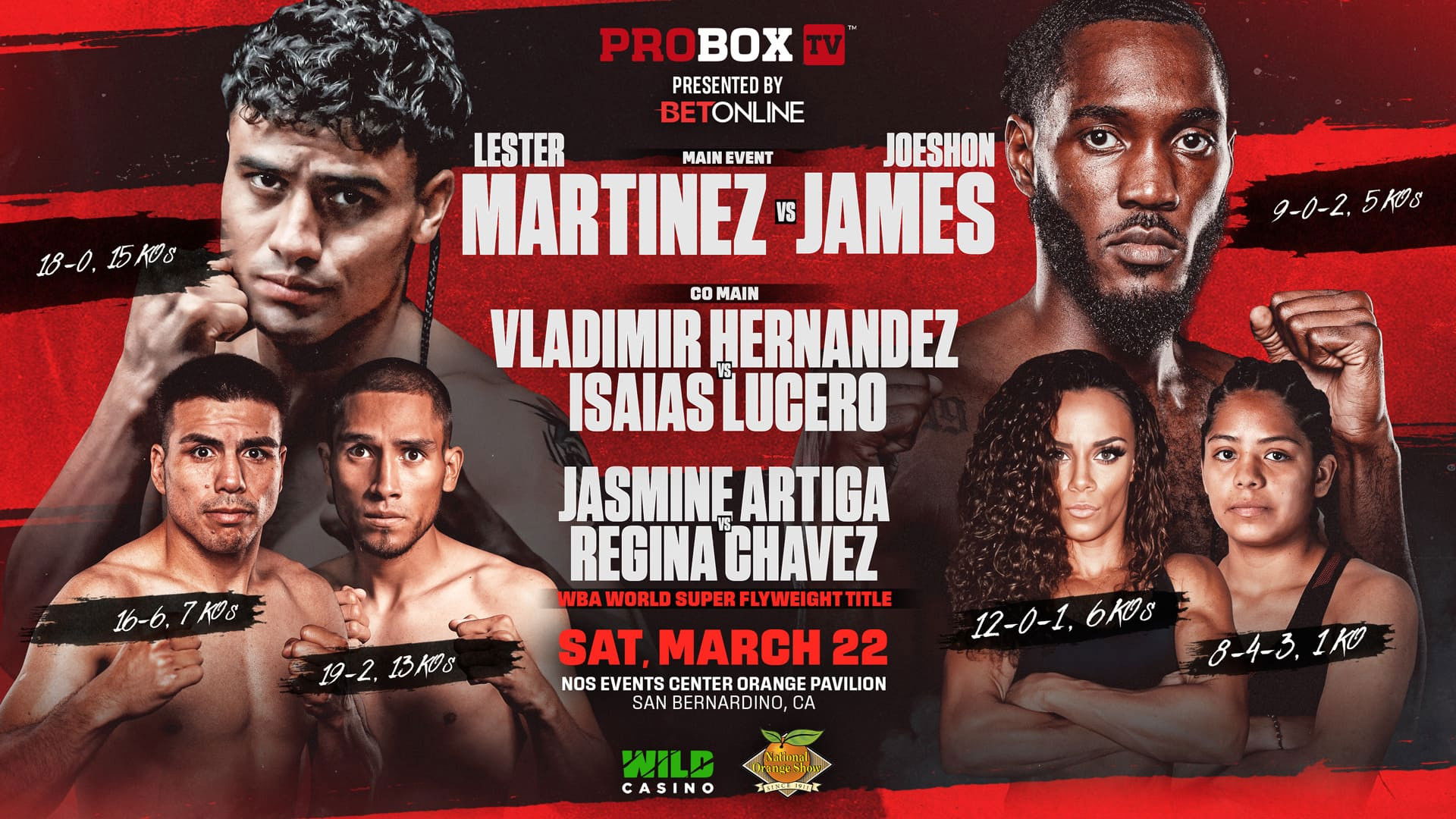 Backdrop for Lester Martinez vs. Joeshon James