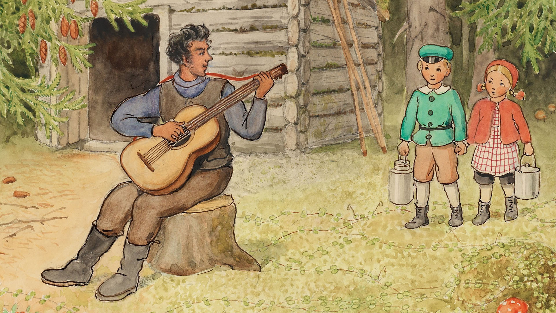 Backdrop for Petter och Lotta på äventyr