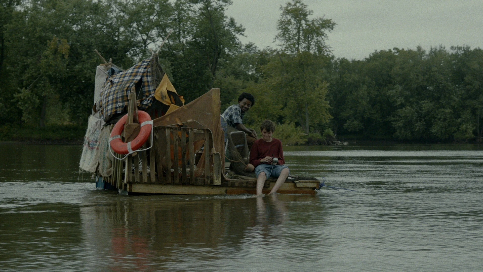 Backdrop for Huckleberry Finn: A Close Place
