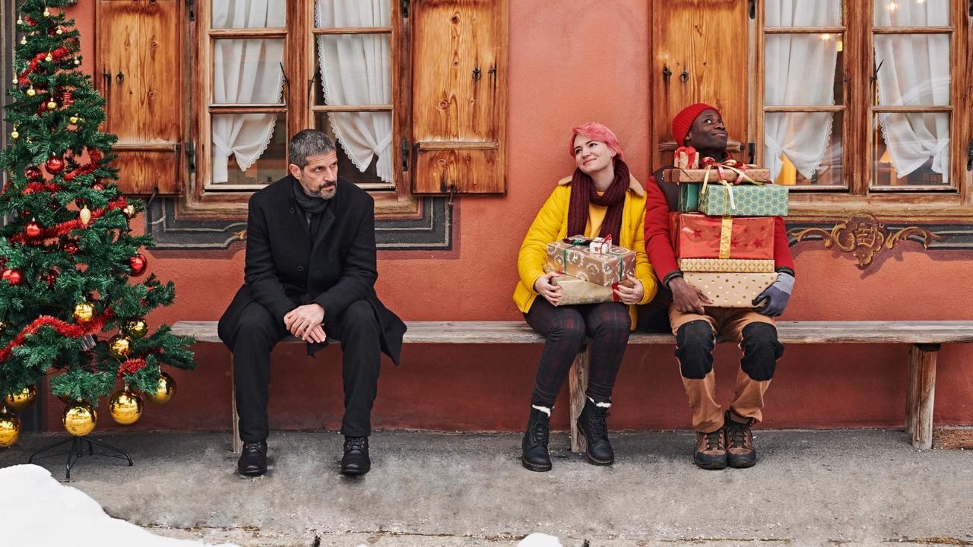 Backdrop for Weihnachtspäckchen ... haben alle zu tragen