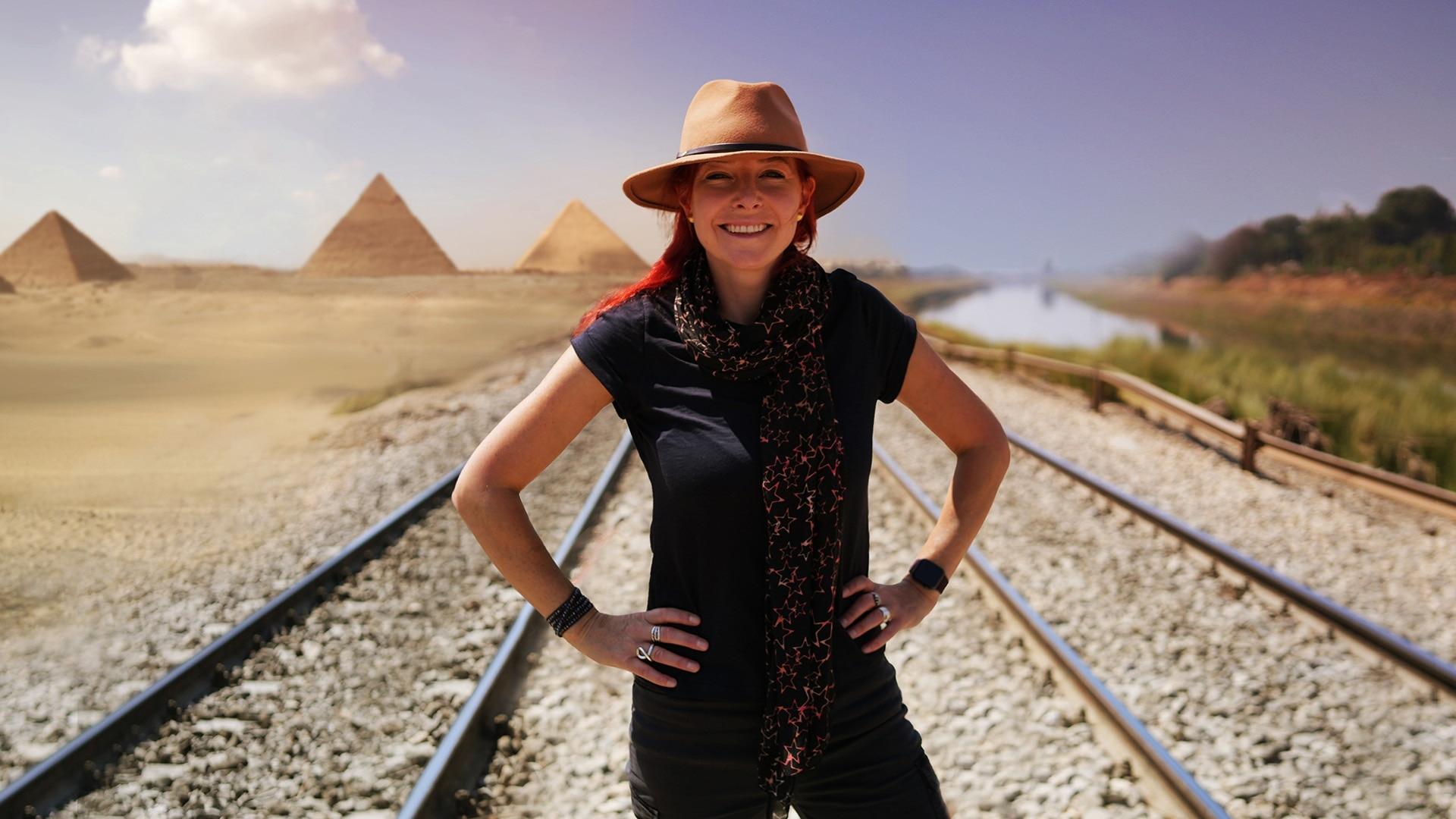 Backdrop for Ancient Egypt by Train with Alice Roberts