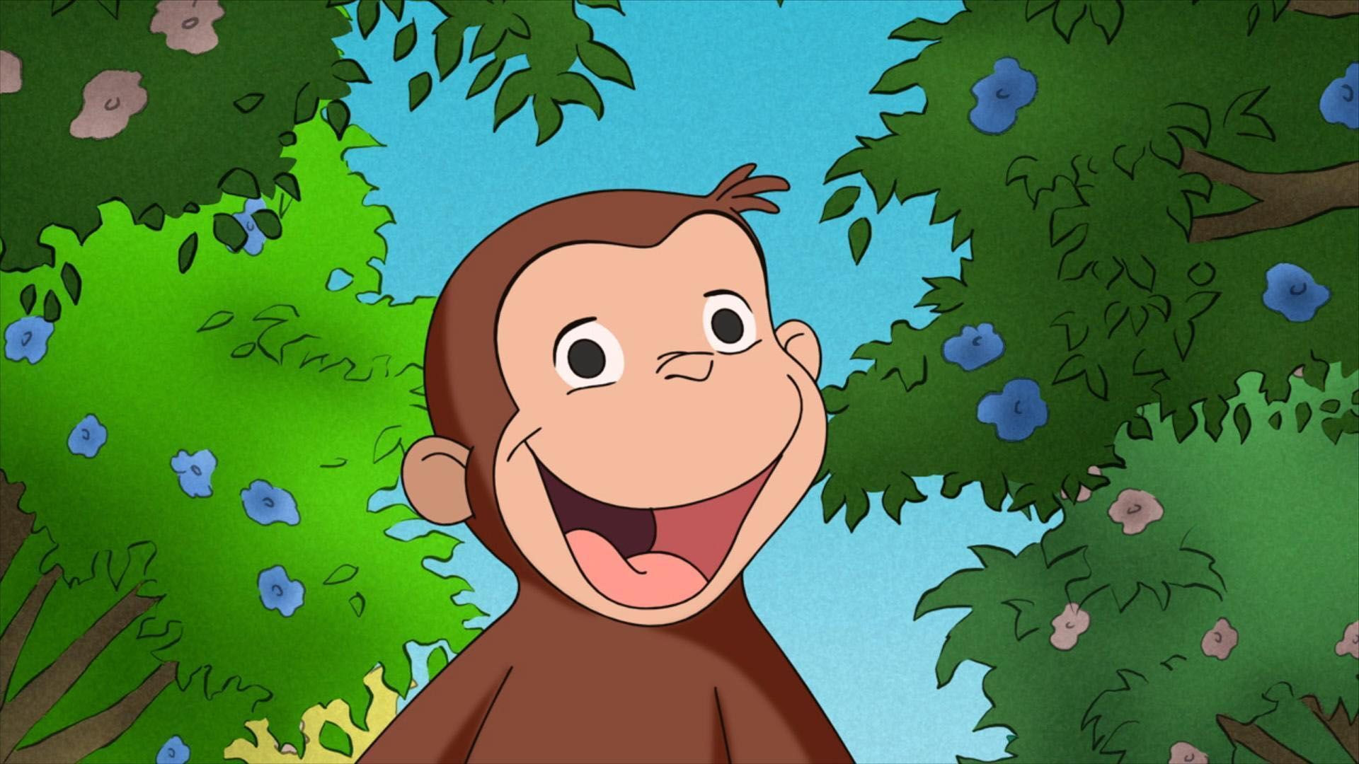 Backdrop for Curious George Swings into Spring