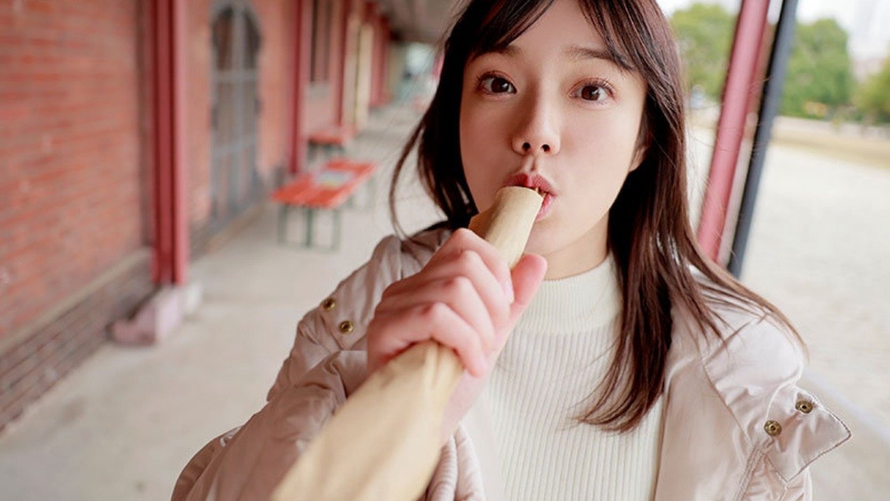 Backdrop for First stay date Rena Miyashita, holding hands, kissing, laughing, and then forgetting time and getting intertwined