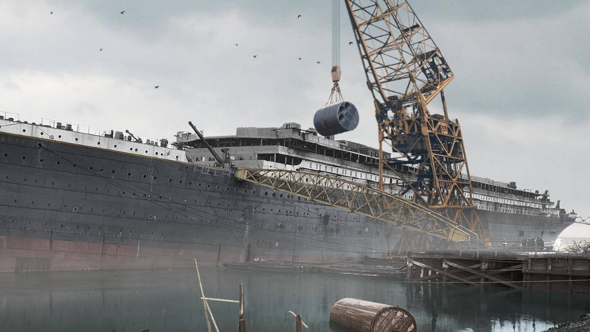 Backdrop for Titanic: Building the World's Largest Ship