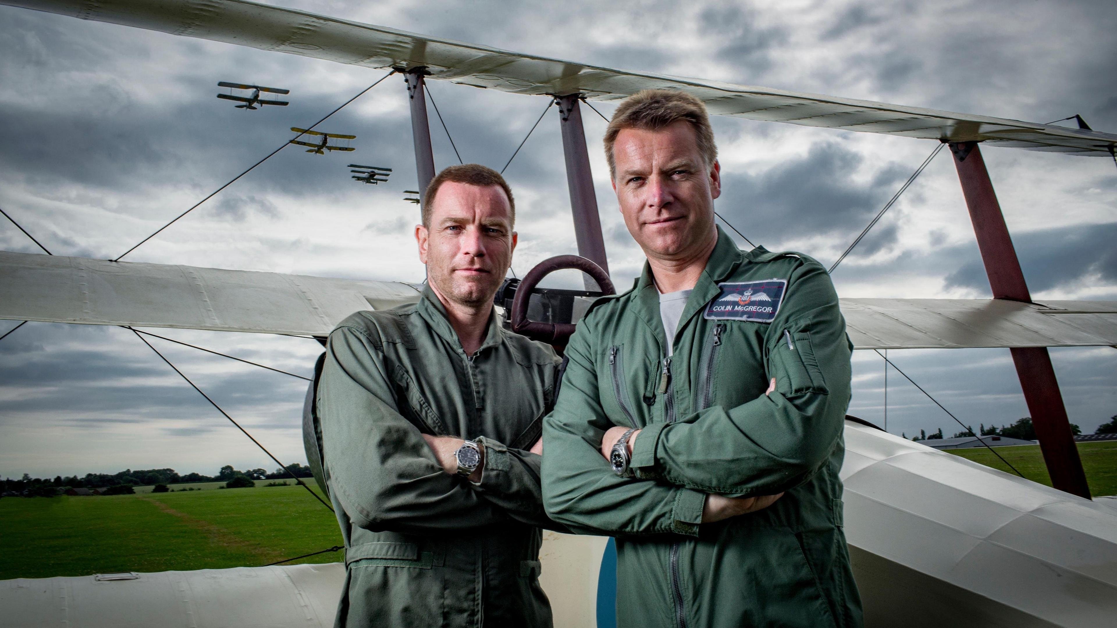 Backdrop for RAF at 100 with Ewan and Colin McGregor