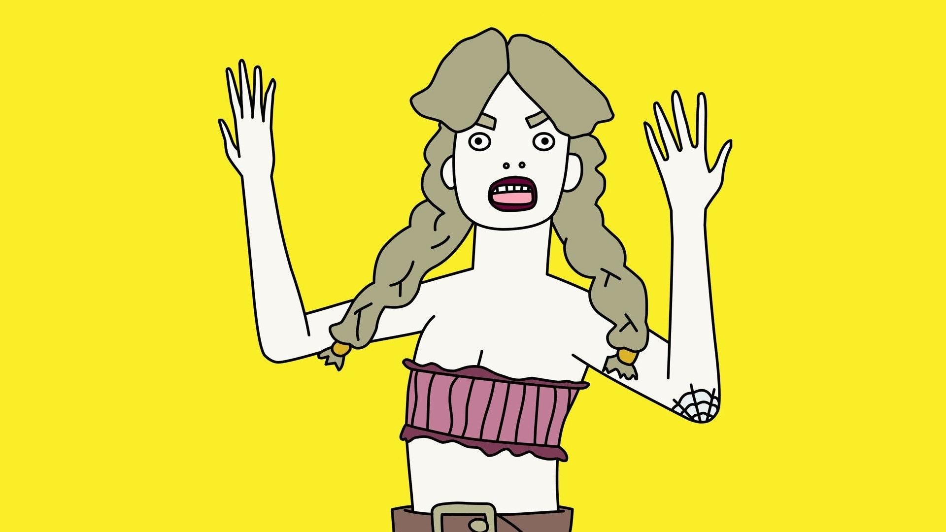 Backdrop for Brad Neely's Harg Nallin' Sclopio Peepio