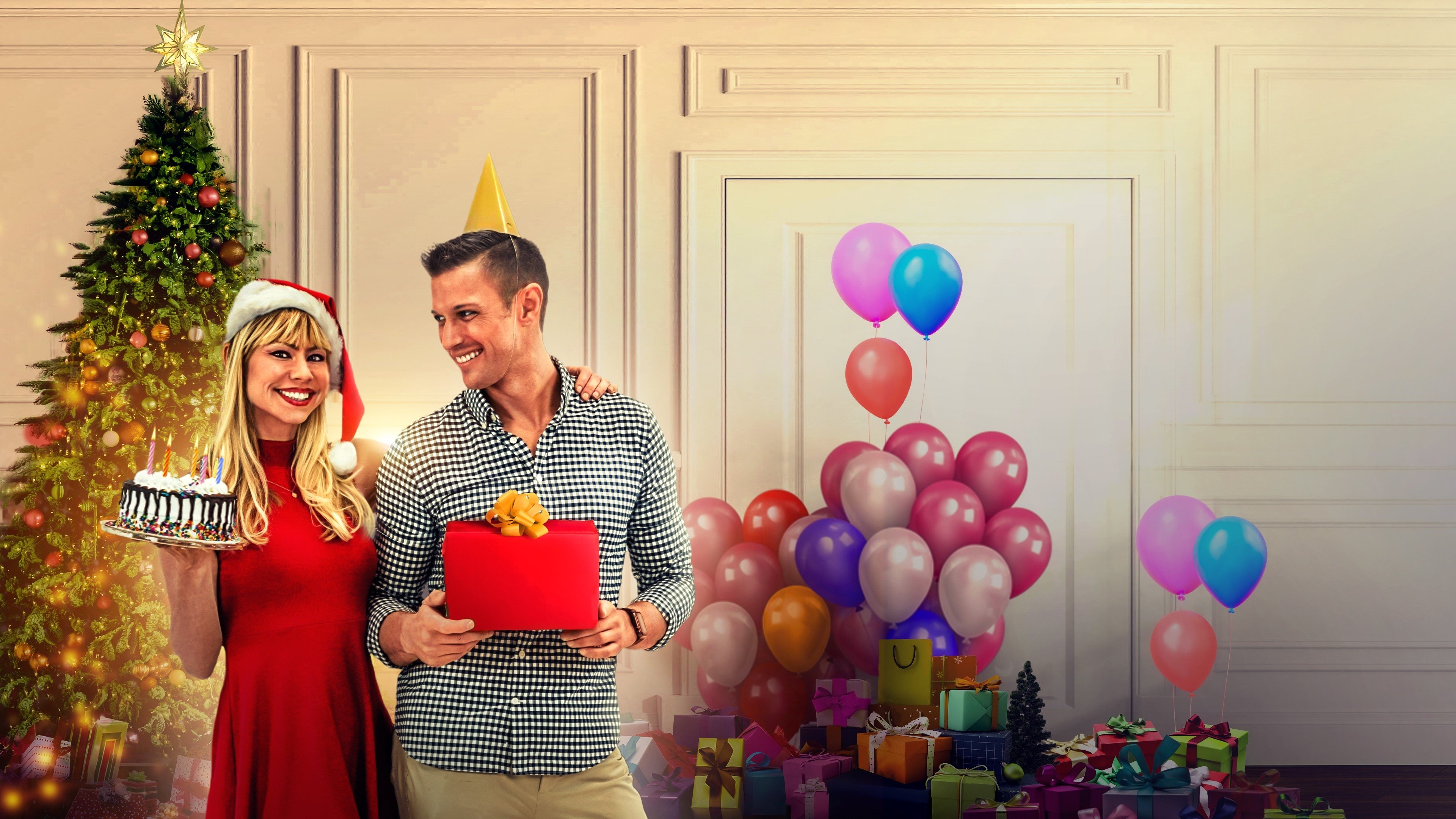 Backdrop for Merry Birthday, Happy Christmas