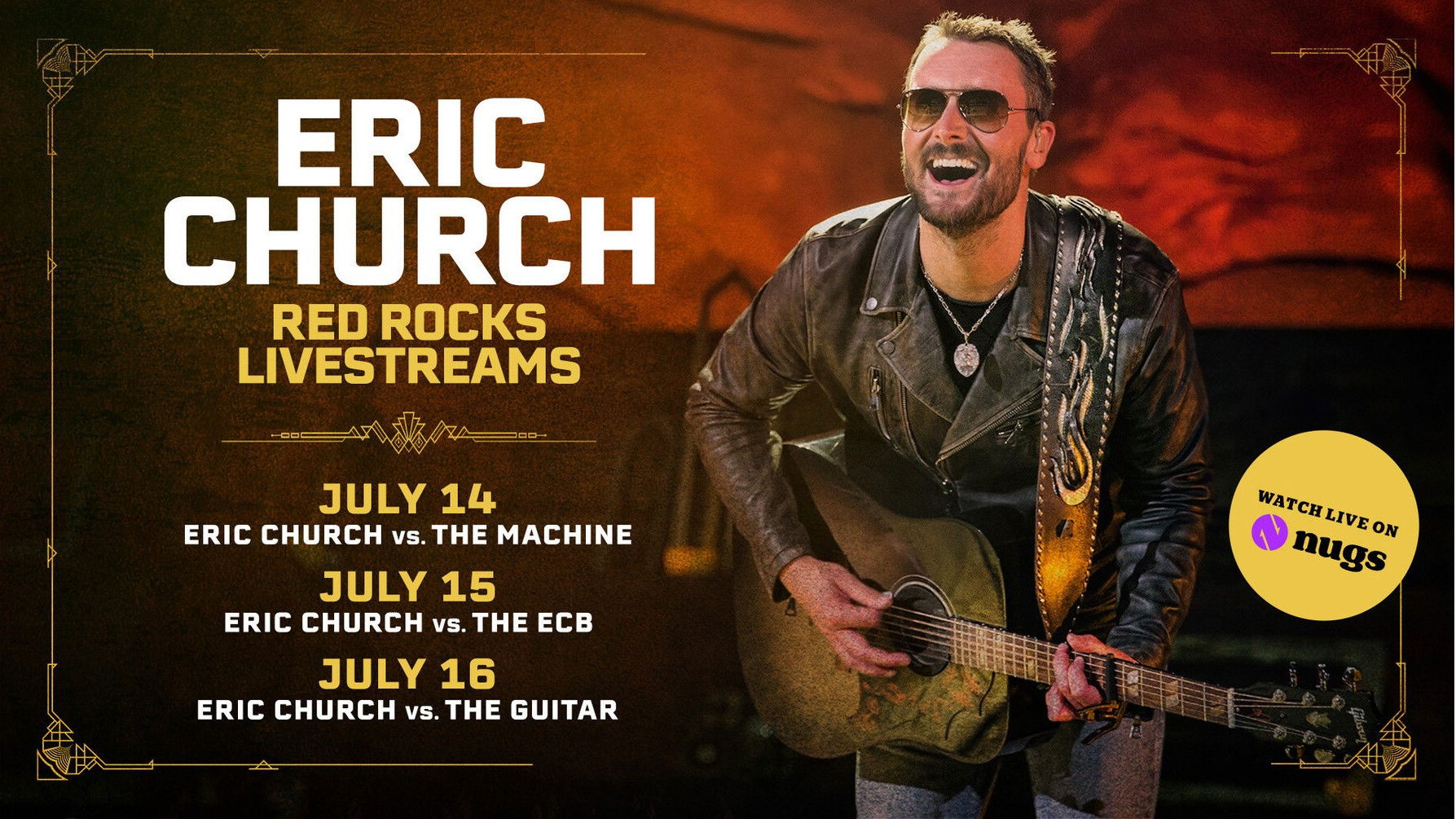 Backdrop for Eric Church vs. The Machine (Live at Red Rocks Amphitheatre) 7-14-2025