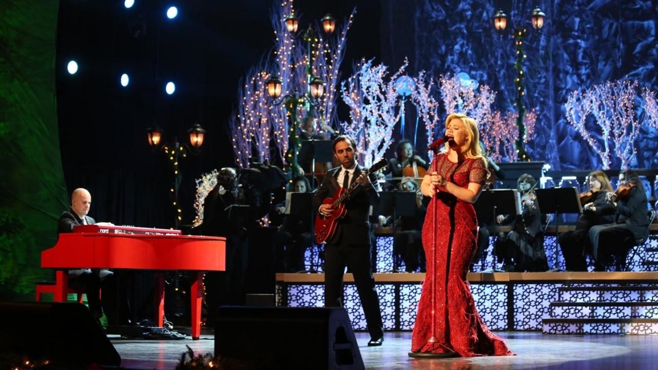 Backdrop for Kelly Clarkson's Cautionary Christmas Music Tale
