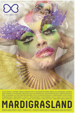 Poster for Sydney Gay and Lesbian Mardi Gras 2012