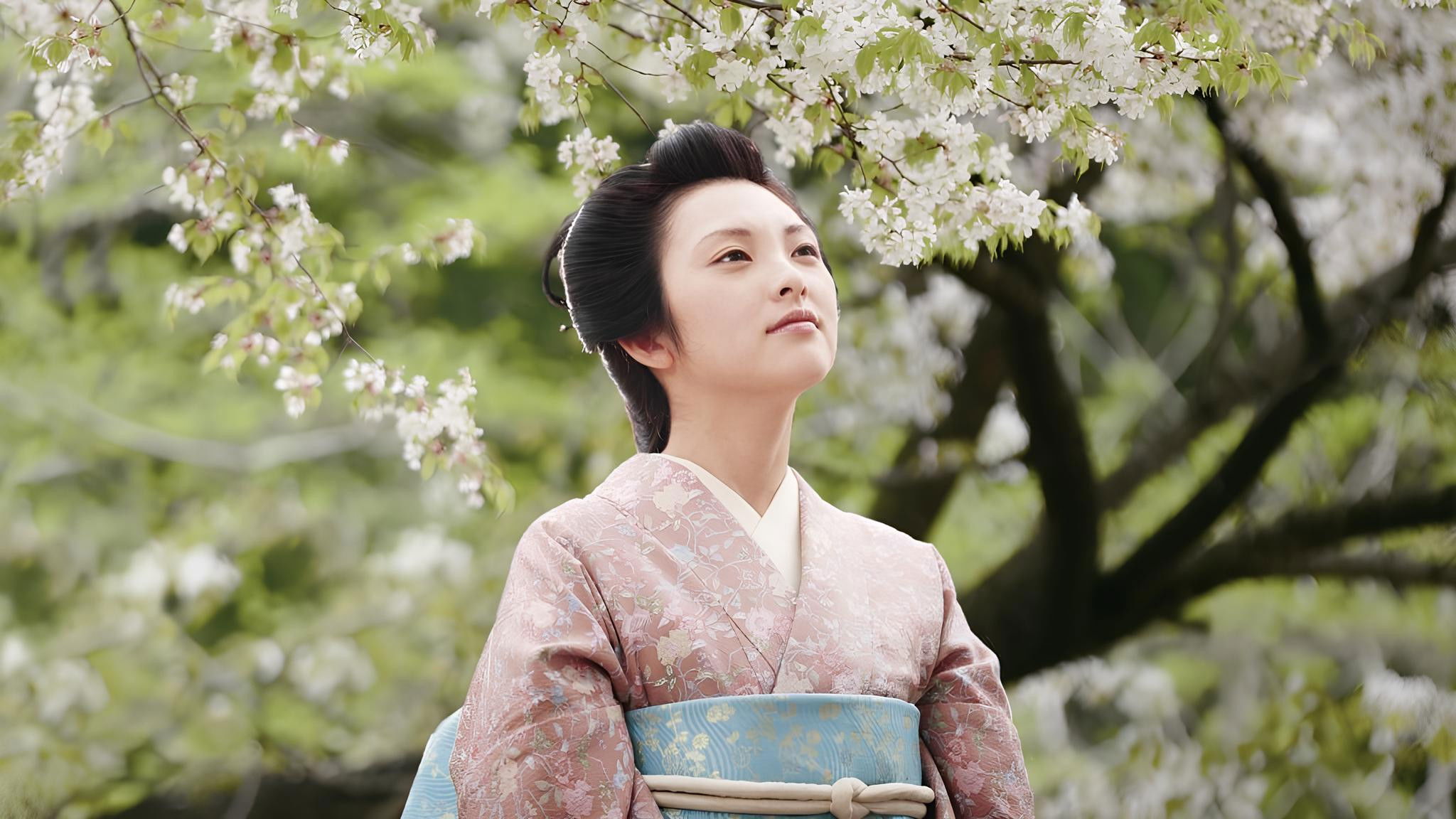 Backdrop for Yamazakura, The Cherry Tree in the Hills