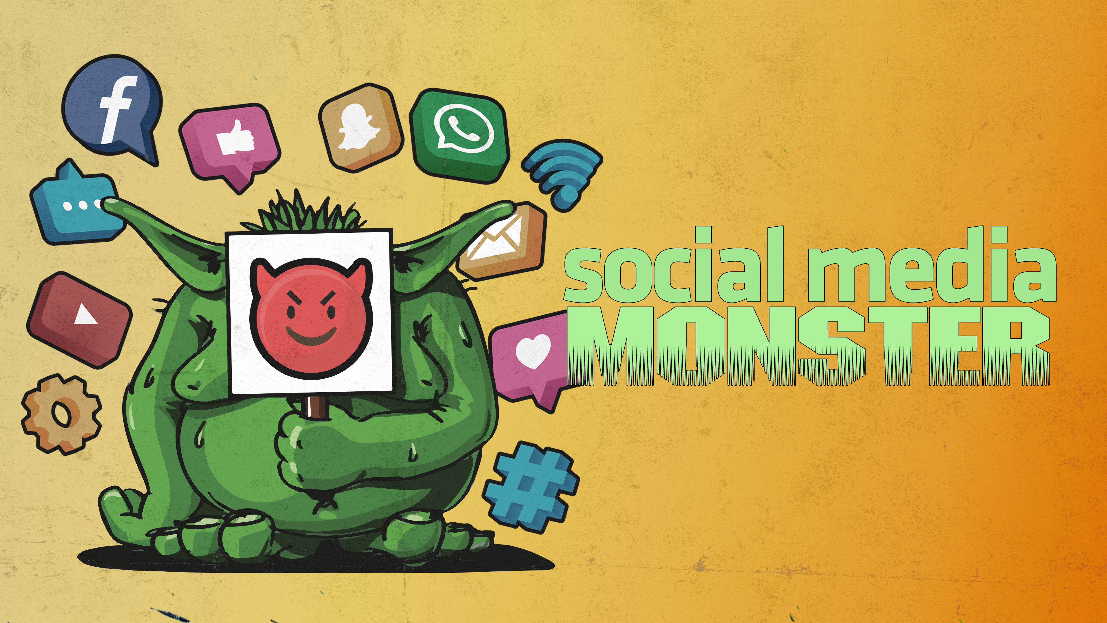 Backdrop for Social Media Monster