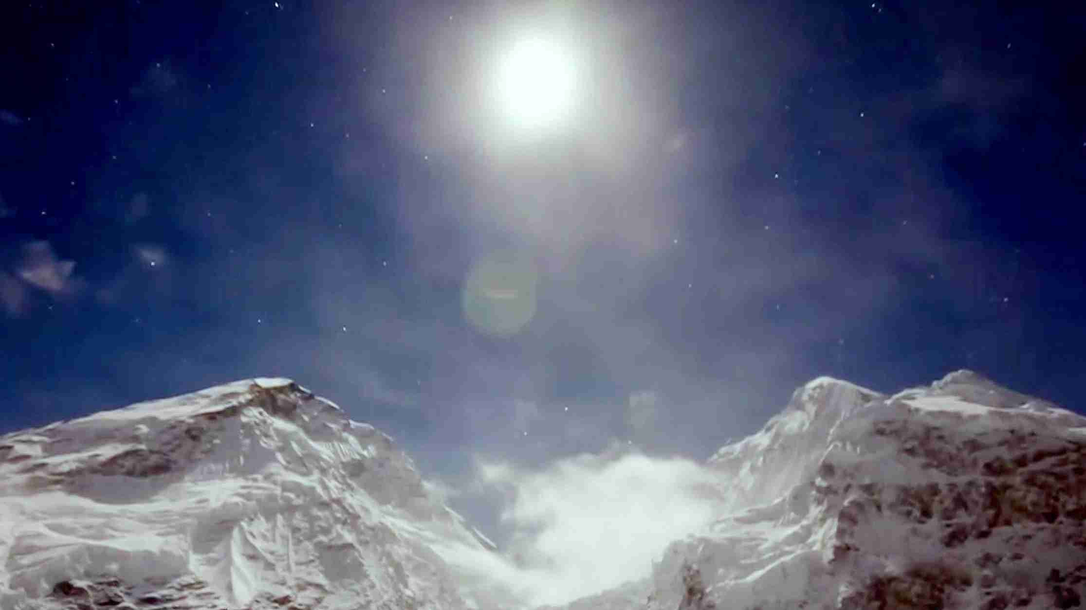 Backdrop for Bear Grylls: Everest after the avalanche