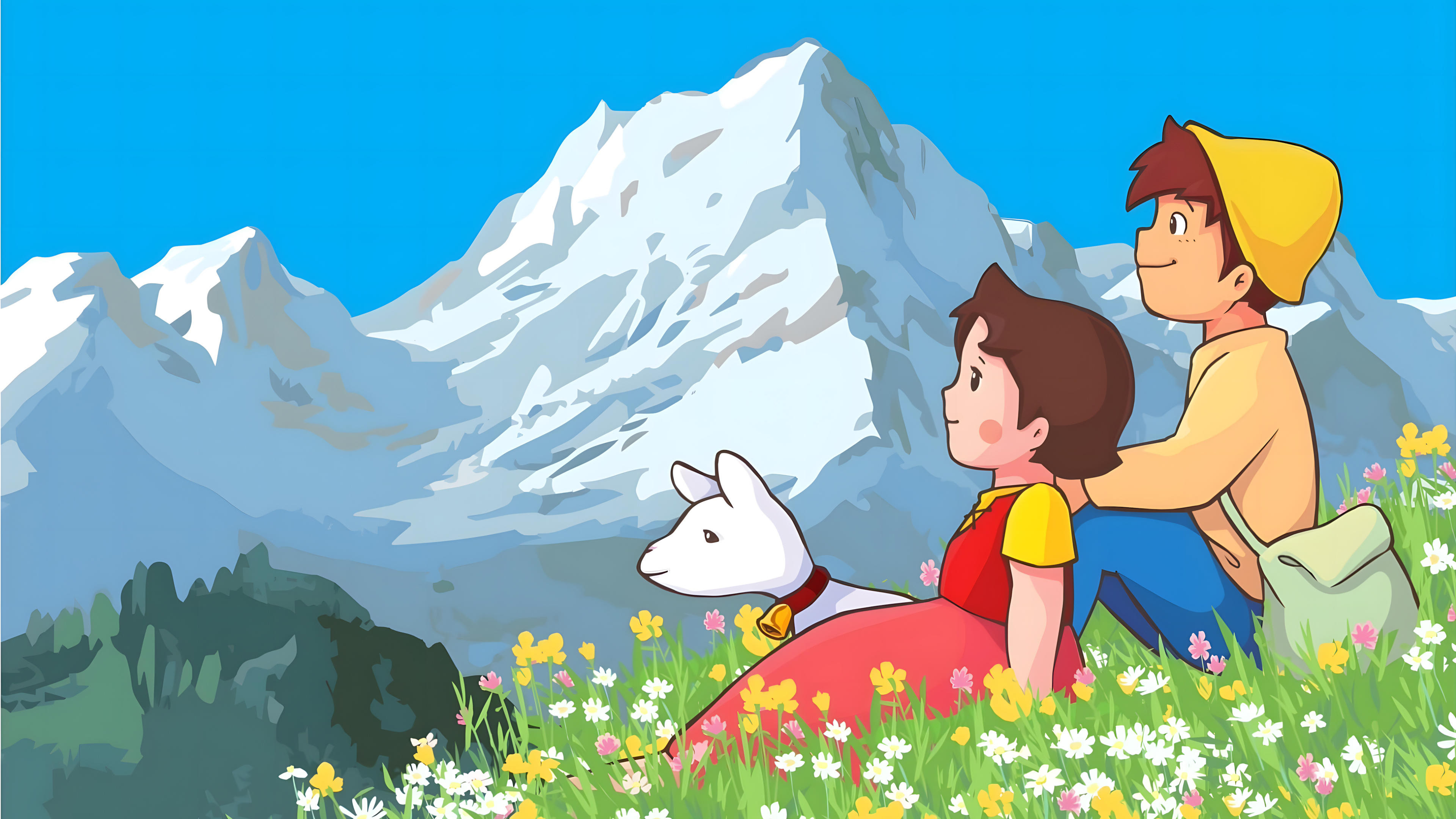 Backdrop for Heidi in the Mountains