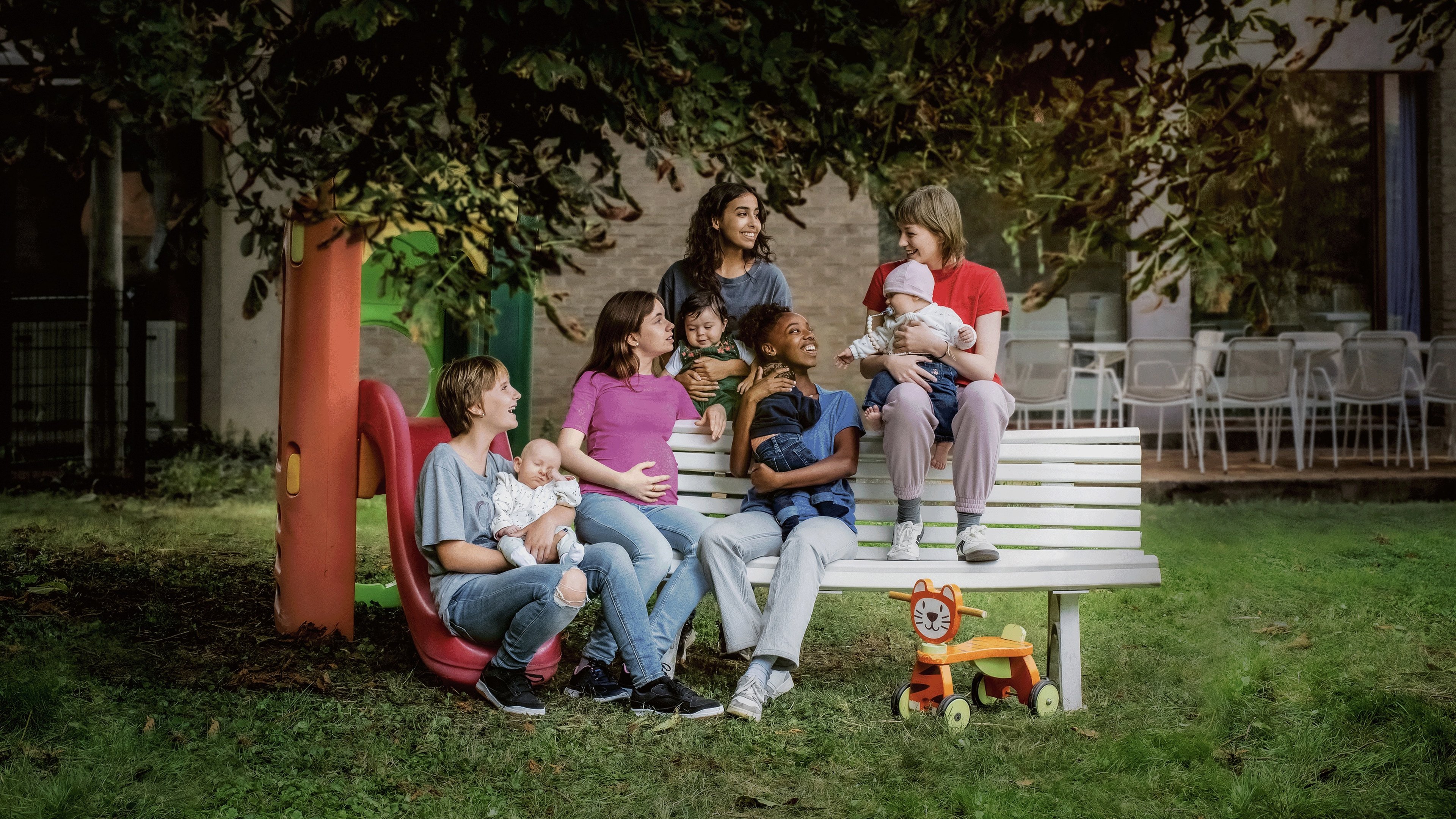 Backdrop for Young Mothers