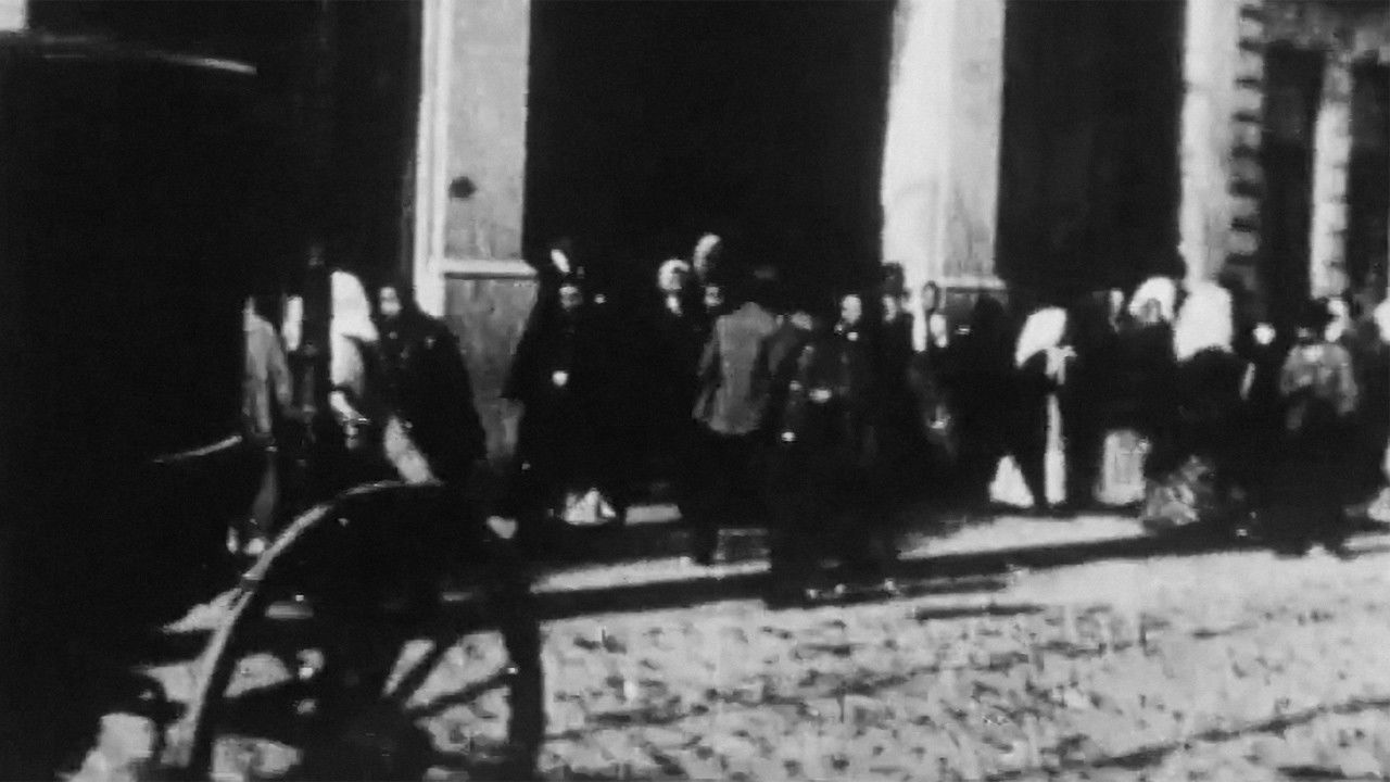Backdrop for Workers Exit from the Confiança Shirt Factory