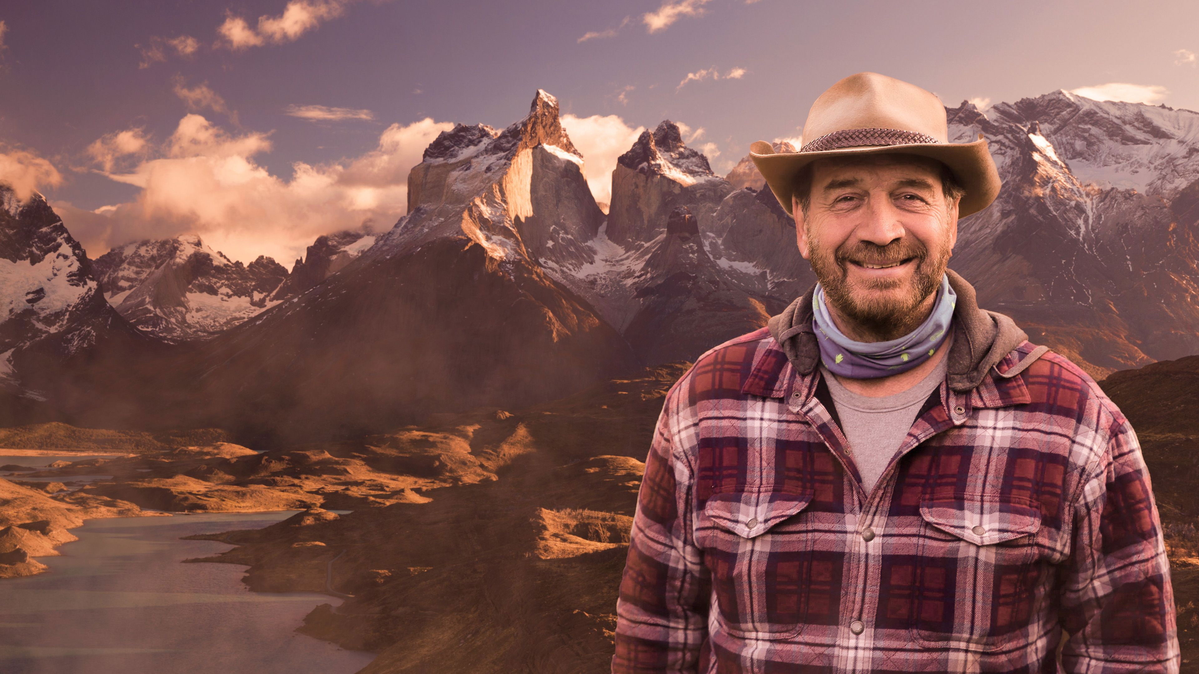 Backdrop for Nick Knowles in South America