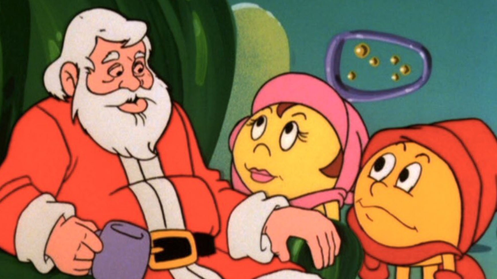 Backdrop for Christmas Comes to Pac-land