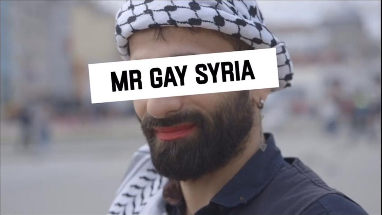 Backdrop for Mr. Gay Syria