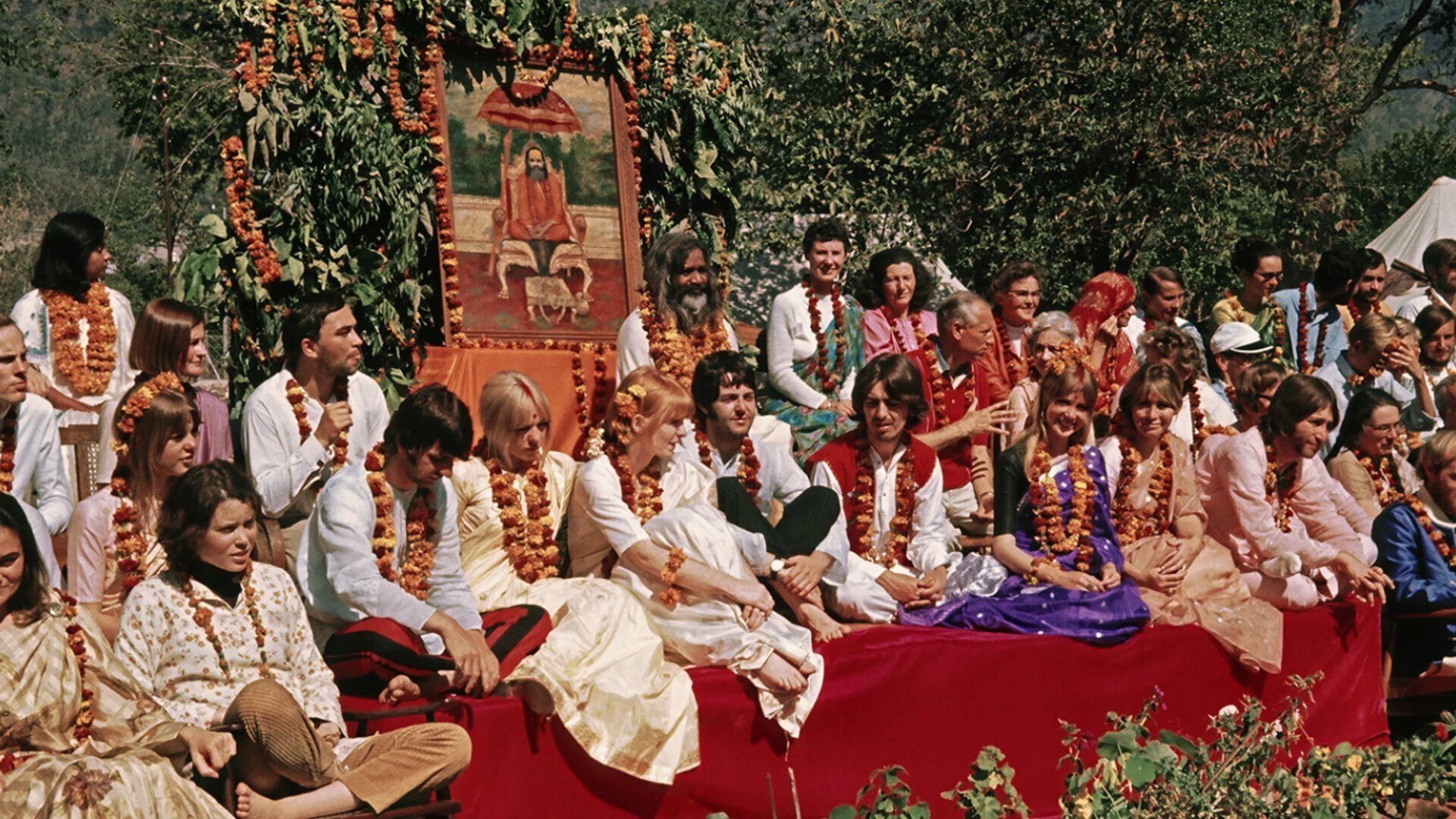 Backdrop for The Beatles and India