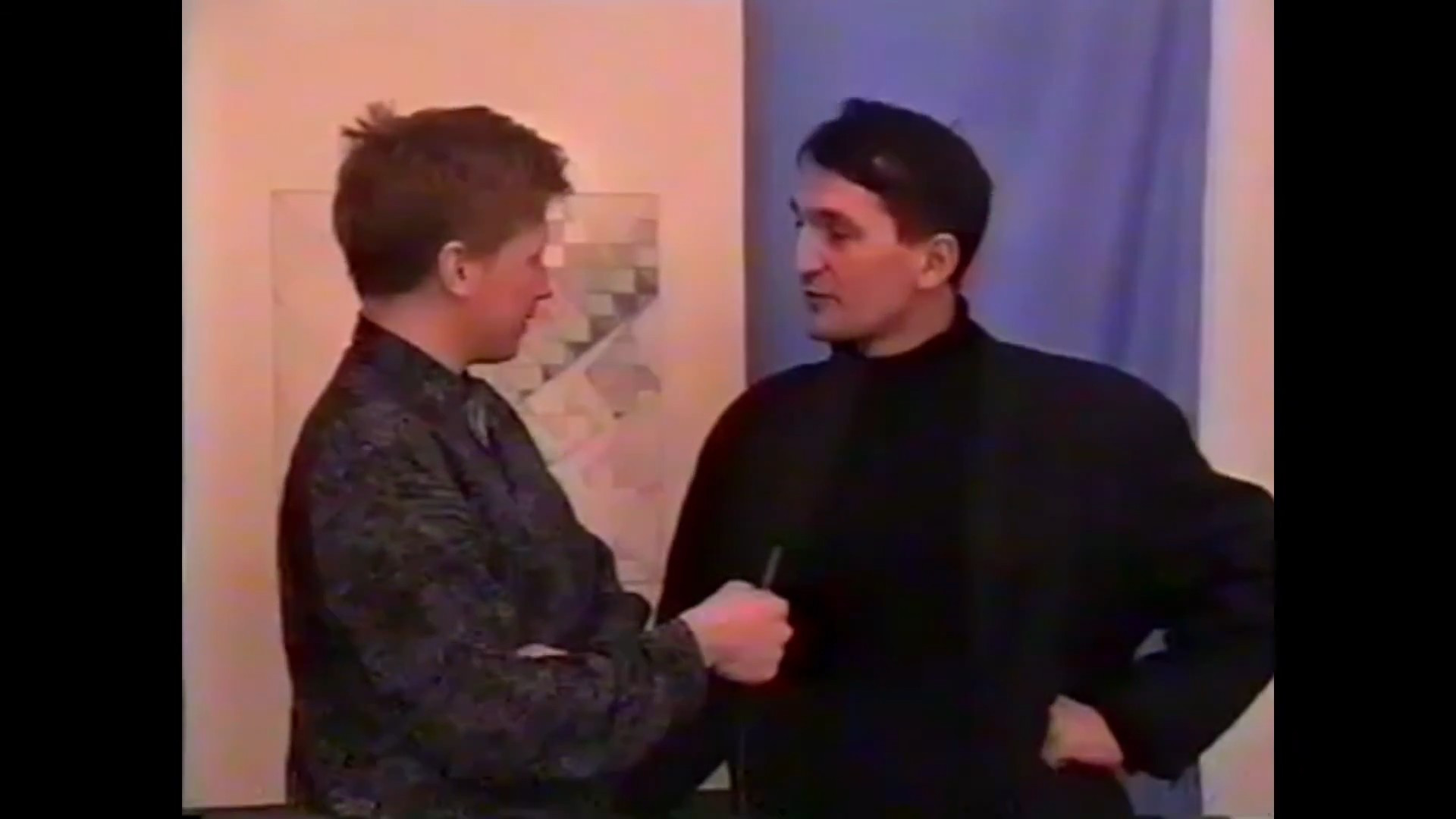 Backdrop for Vladislav Mamyshev-Monroe. Three interviews. 1994