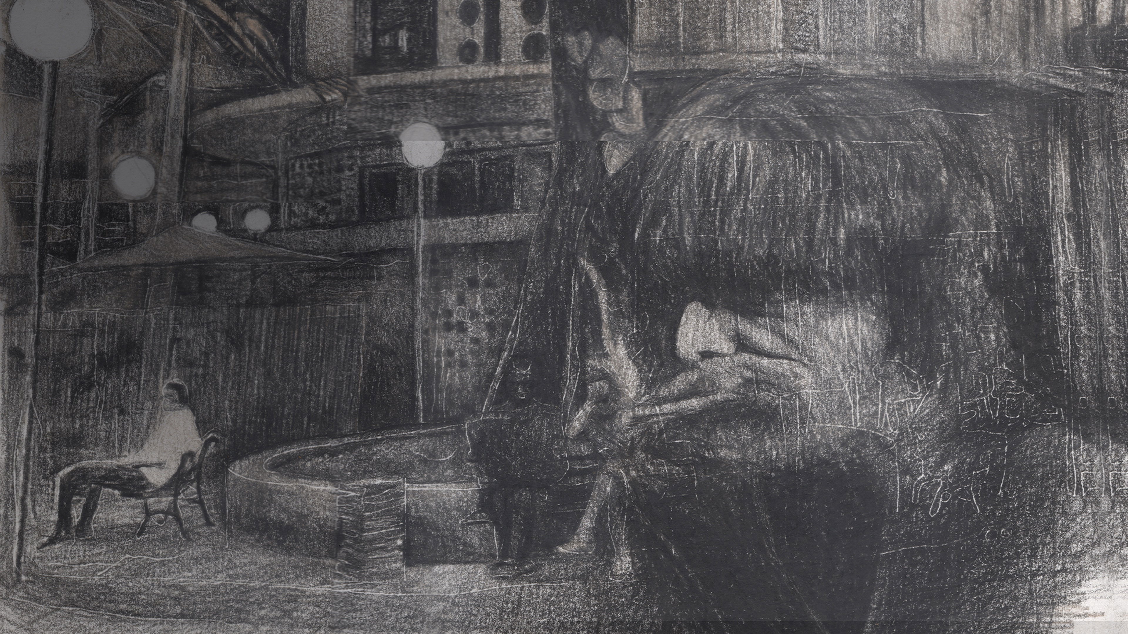 Backdrop for Death Inhabits at Night