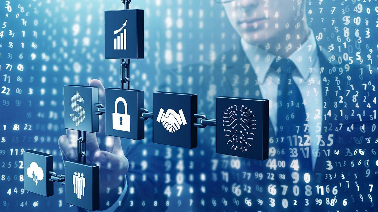 Backdrop for Die Blockchain-Revolution