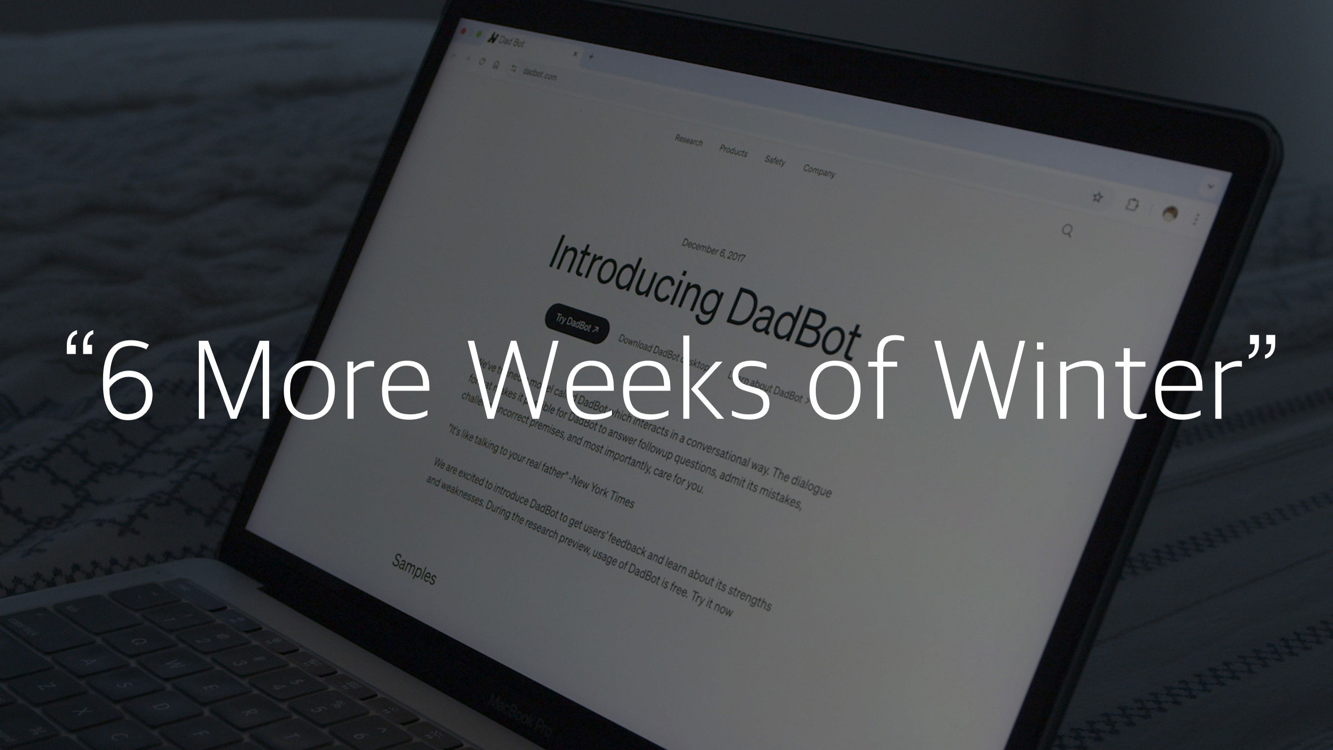 Backdrop for 6 More Weeks of Winter